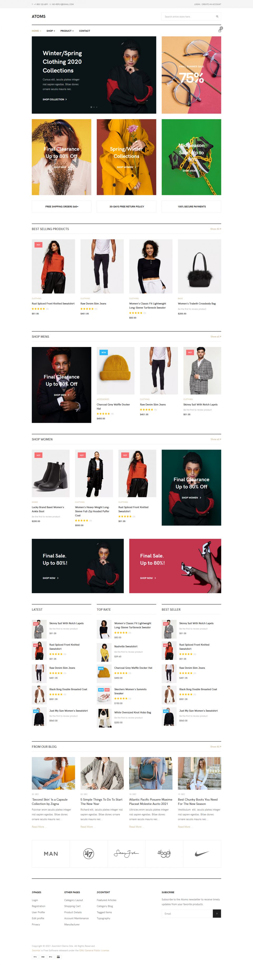 Template JoomlArt Atoms Joomla template JoomlArt Atoms