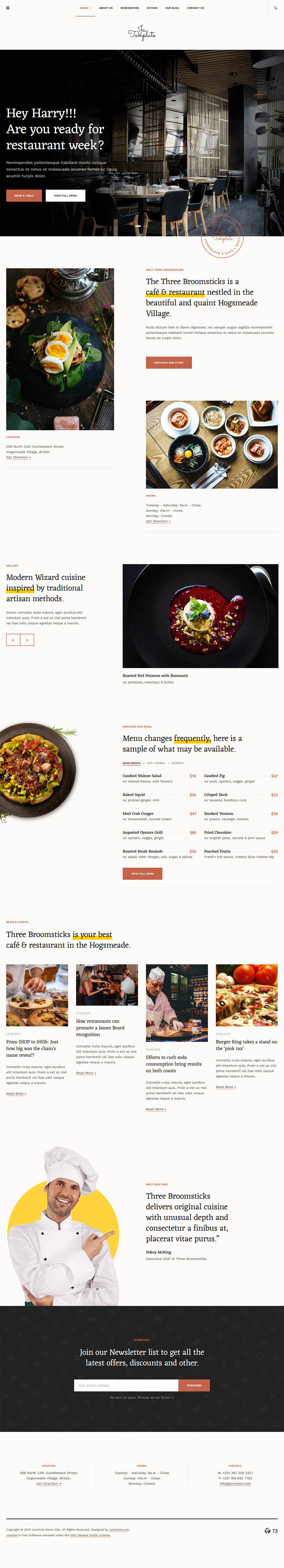 Template JoomlArt Diner Joomla template JoomlArt Diner