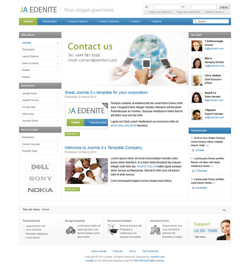 Template JoomlArt Edenite Joomla template JoomlArt Edenite