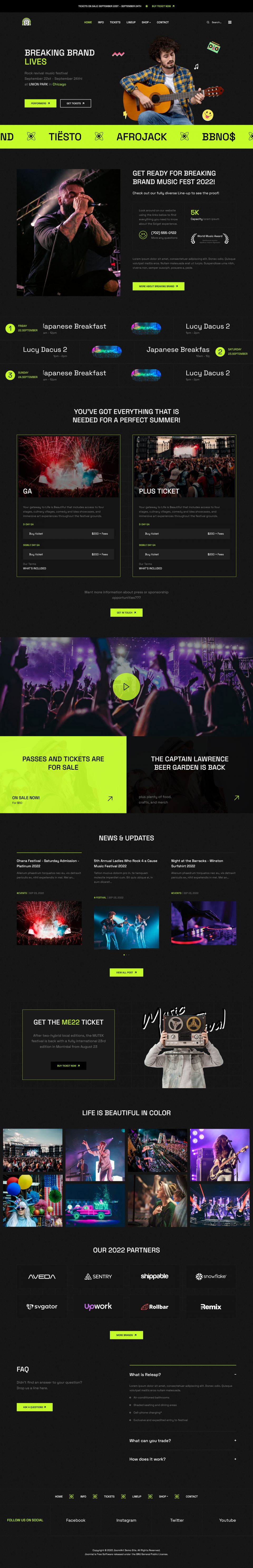 Template JoomlArt Festival Joomla template JoomlArt Festival