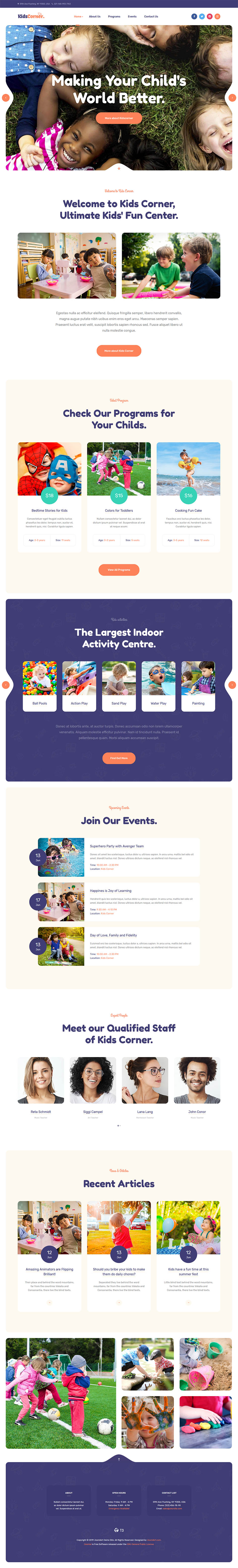 Joomla template JoomlArt Kids Corner