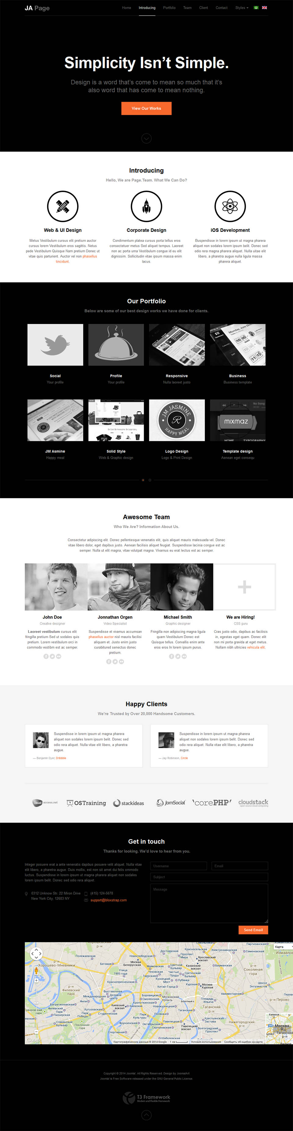 Template JoomlArt OnePage Joomla template JoomlArt OnePage