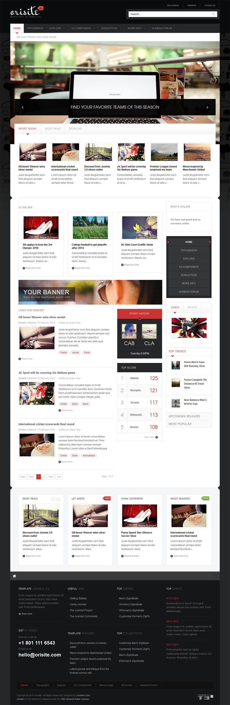 Template JoomlArt Orisite Joomla template JoomlArt Orisite