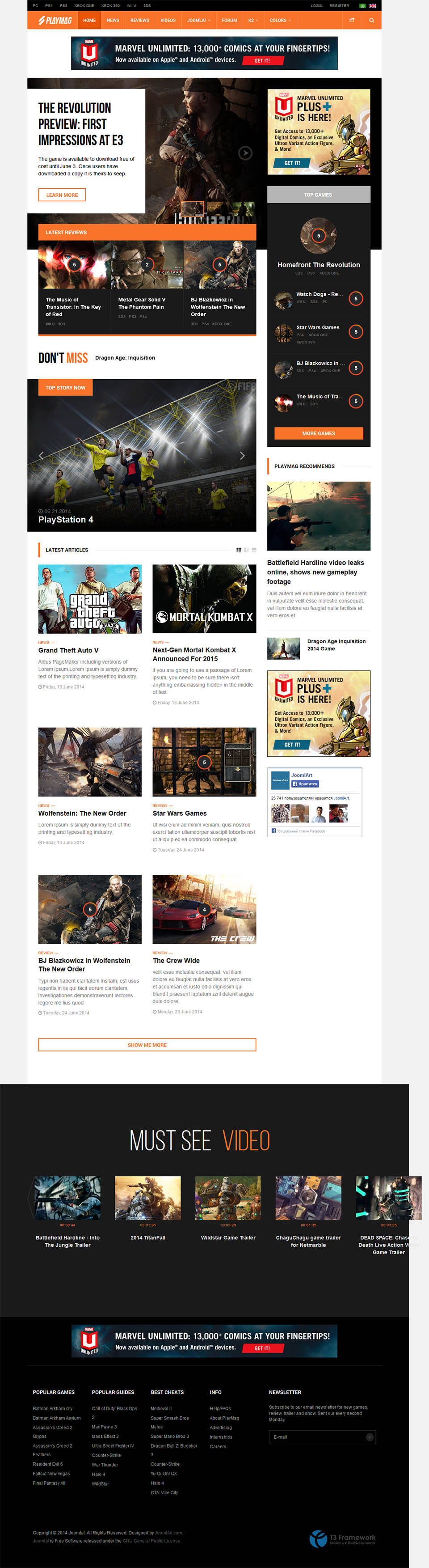 Joomla template JoomlArt Playmag