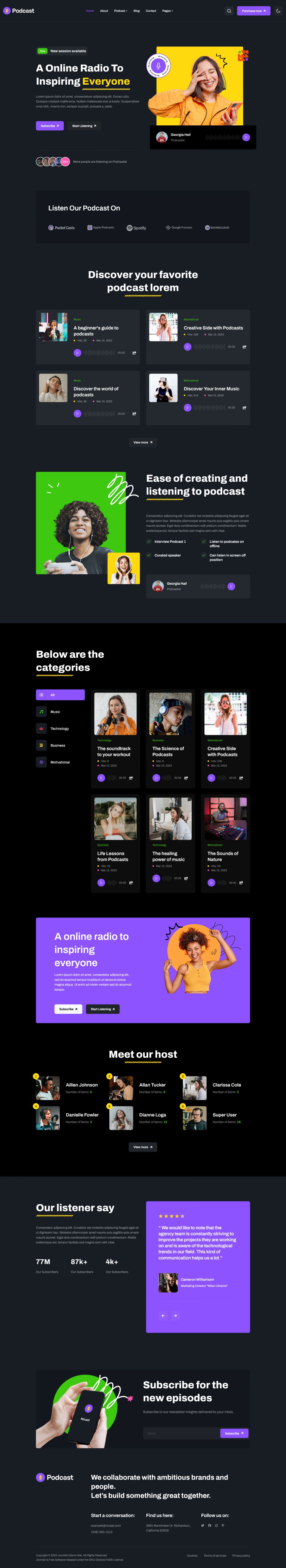 Template JoomlArt Podcast Joomla template JoomlArt Podcast