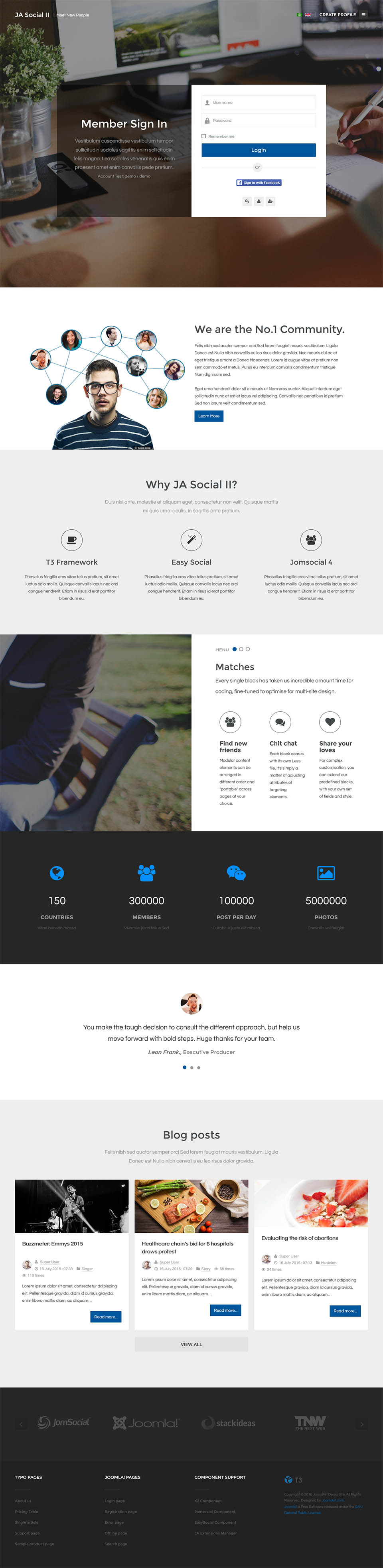 Template JoomlArt Social II Joomla template JoomlArt Social II