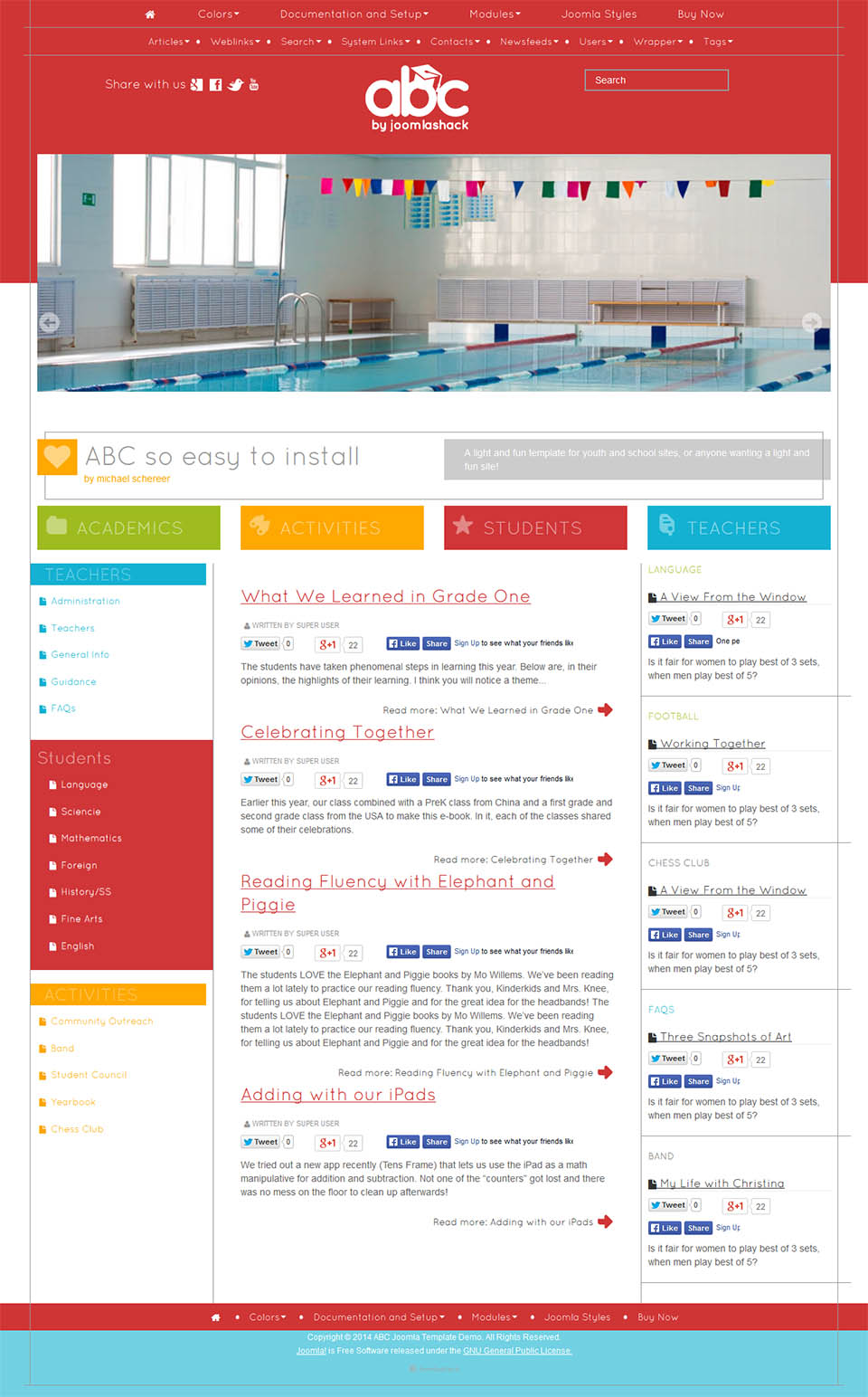 Template JoomlaShack ABC Joomla template JoomlaShack ABC