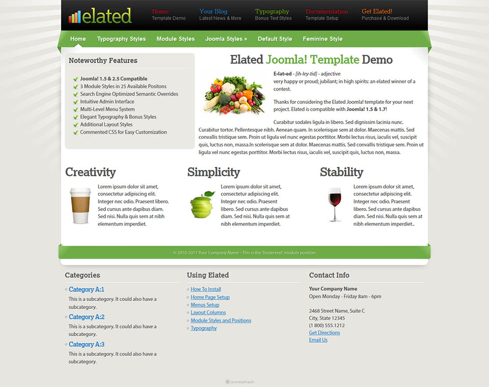 Joomla template JoomlaShack Elated