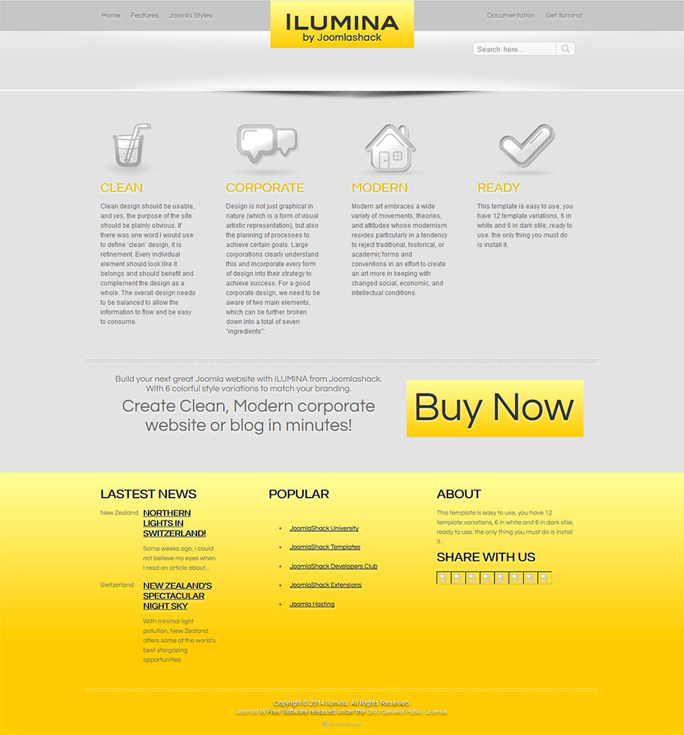 Joomla template JoomlaShack Ilumina