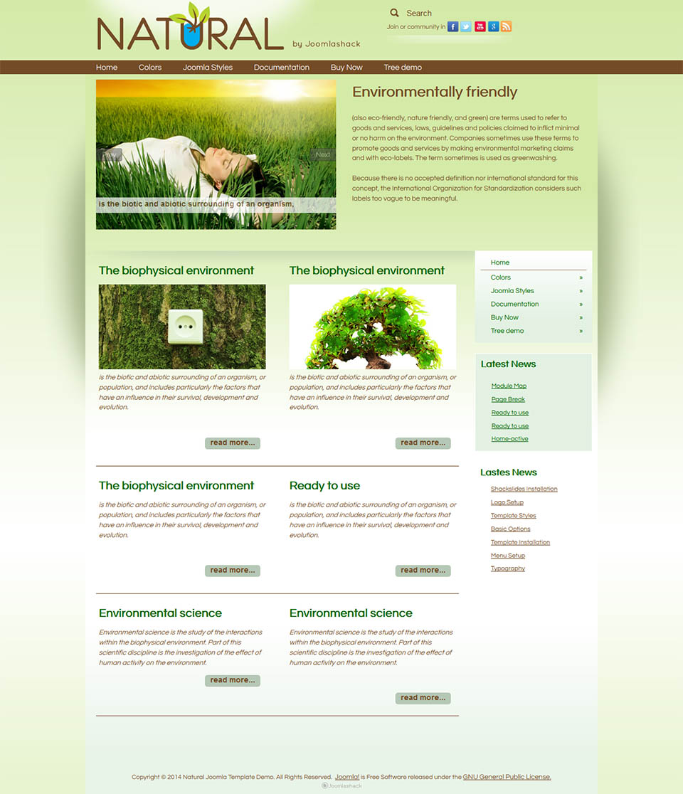 Template JoomlaShack Natural Joomla template JoomlaShack Natural