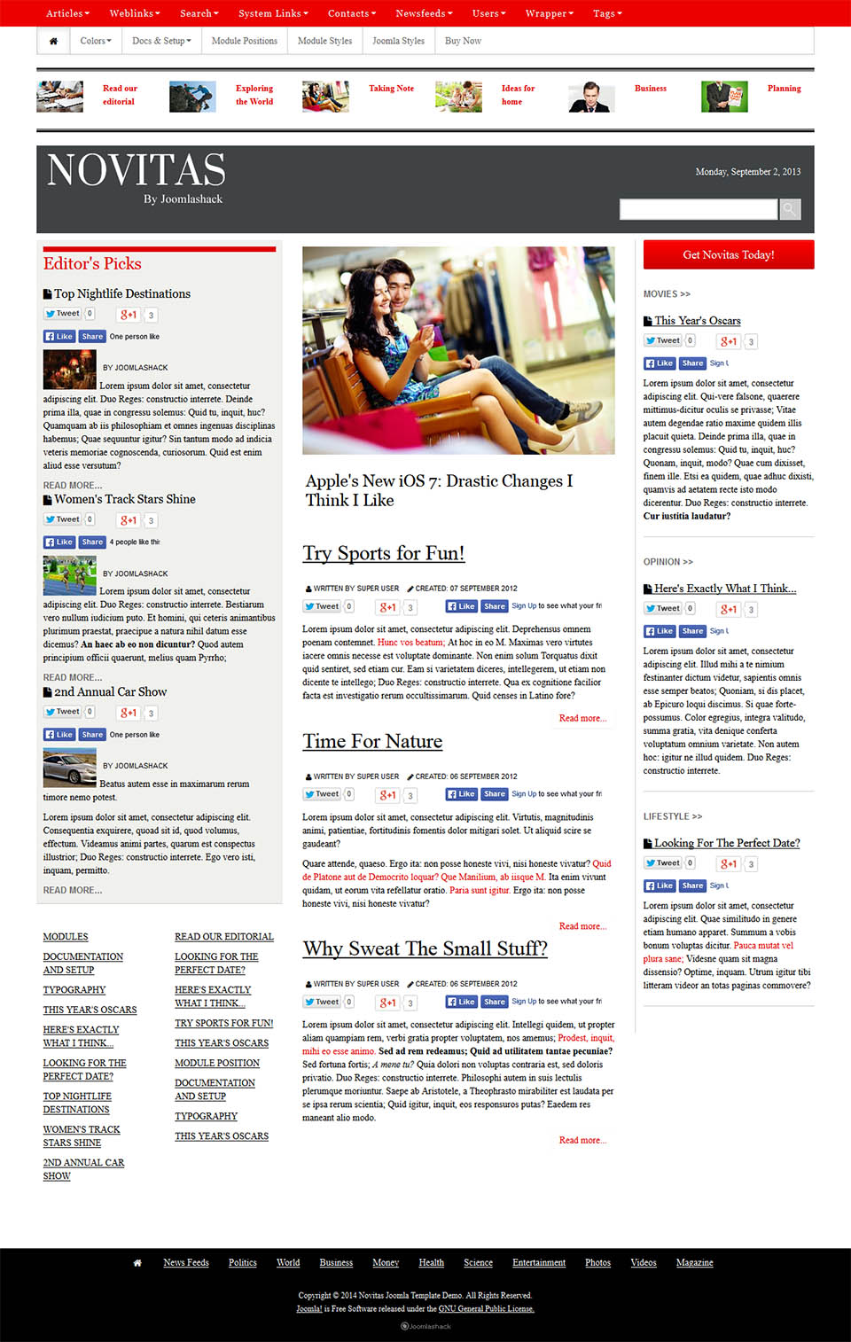 Template JoomlaShack Novitas Joomla template JoomlaShack Novitas