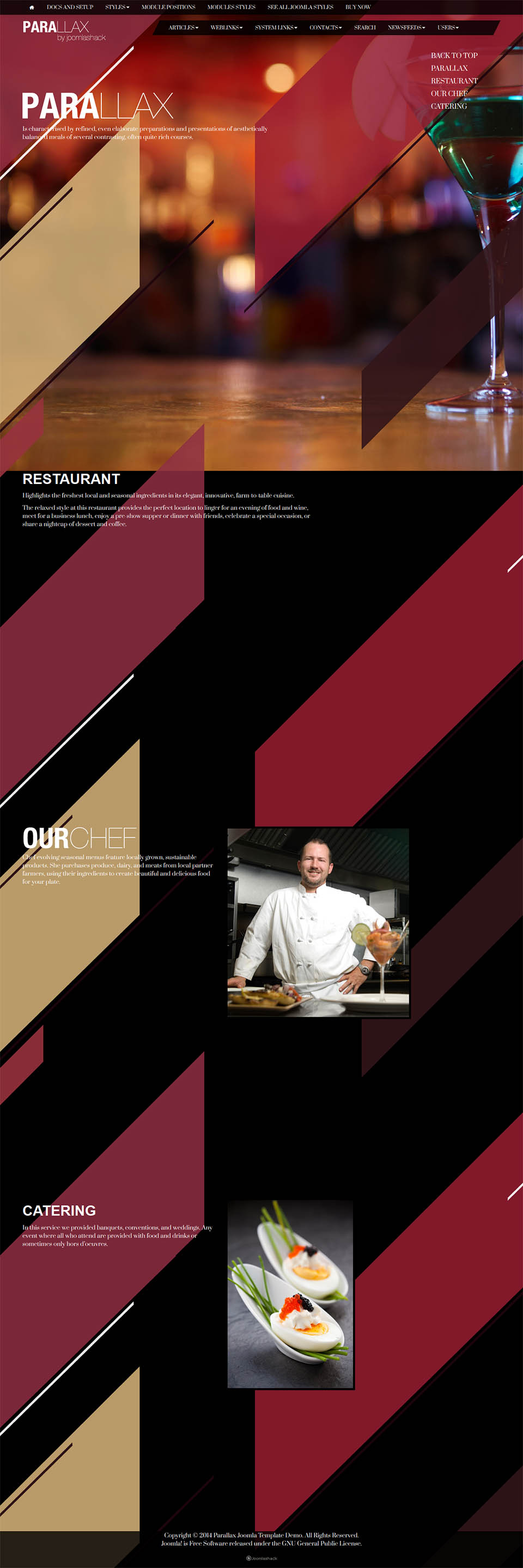 Template JoomlaShack Parallax Joomla template JoomlaShack Parallax