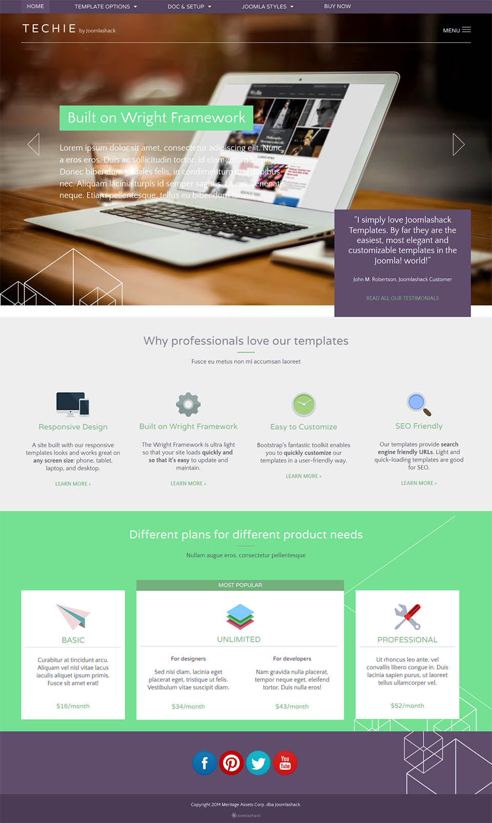 Joomla template JoomlaShack Techie