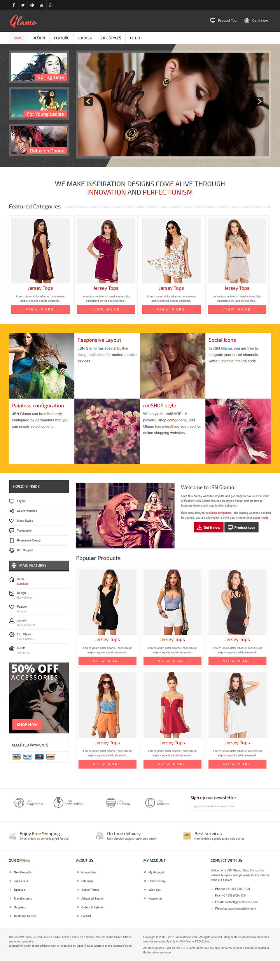 Template JoomlaShine Glamo Joomla template JoomlaShine Glamo
