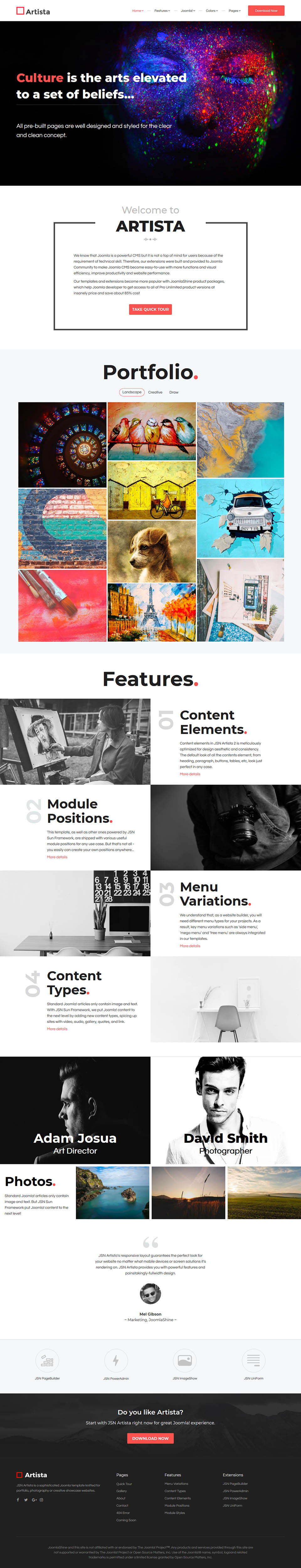 Template JoomlaShine Artista 2 Joomla template JoomlaShine Artista 2