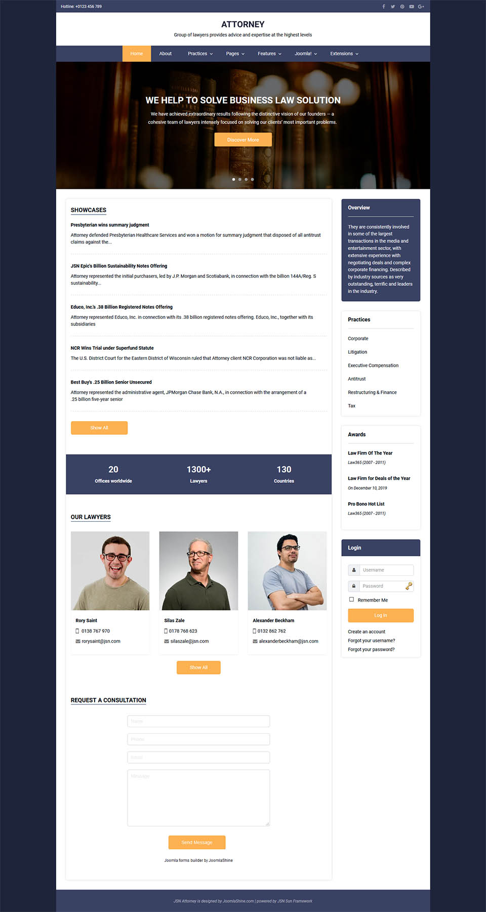 Template JoomlaShine Attorney Joomla template JoomlaShine Attorney