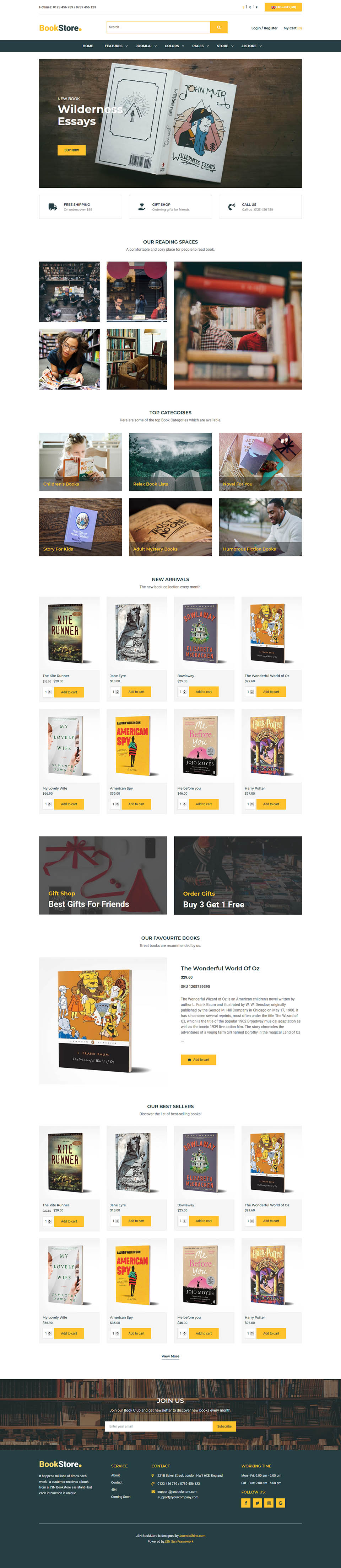 Template JoomlaShine BookStore Joomla template JoomlaShine BookStore