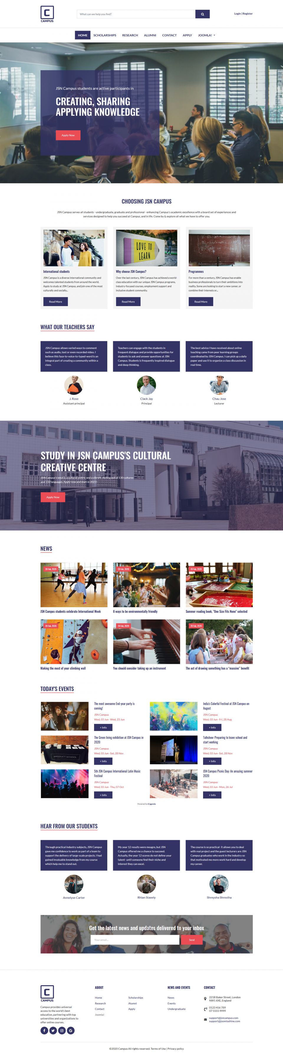 Template JoomlaShine Campus Joomla template JoomlaShine Campus
