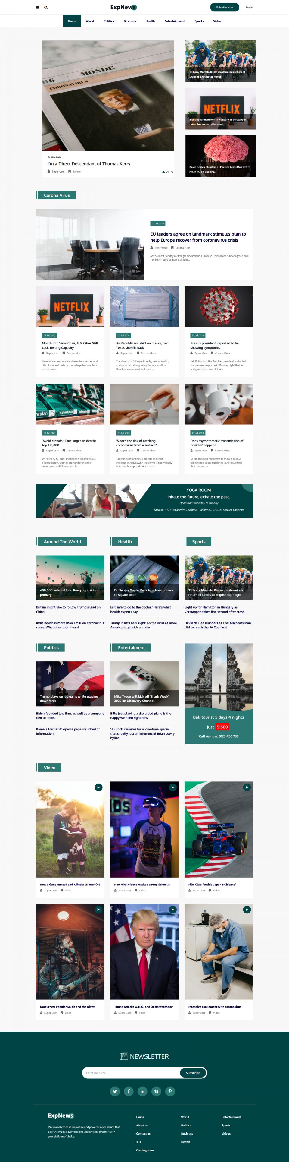Template JoomlaShine ExpNews Joomla template JoomlaShine ExpNews