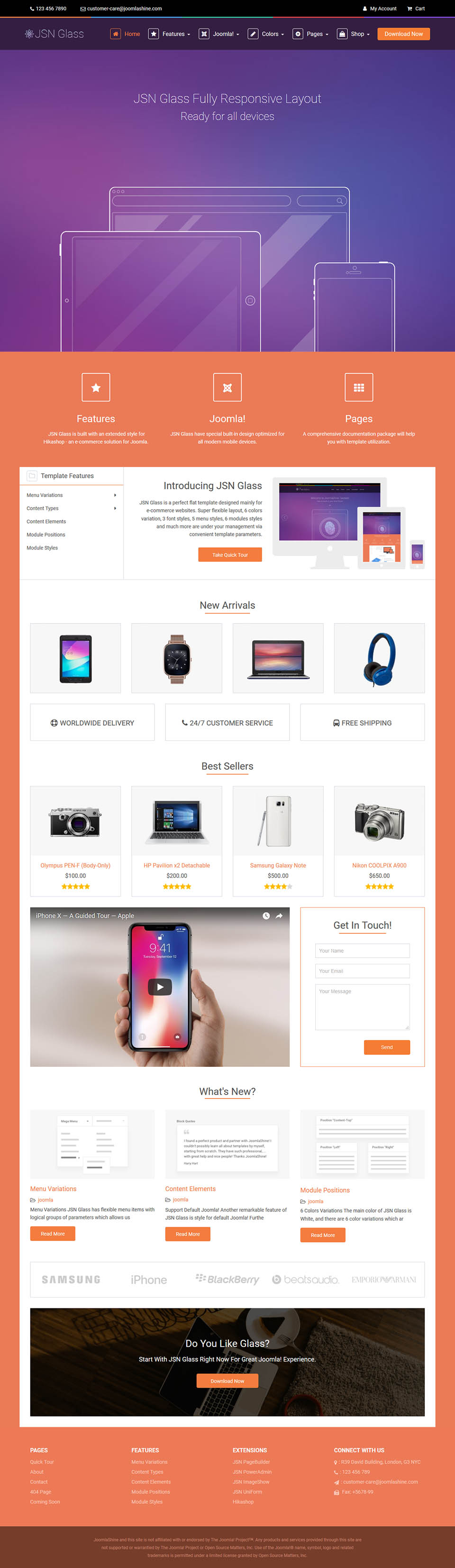 Template JoomlaShine Glass 2 Joomla template JoomlaShine Glass 2