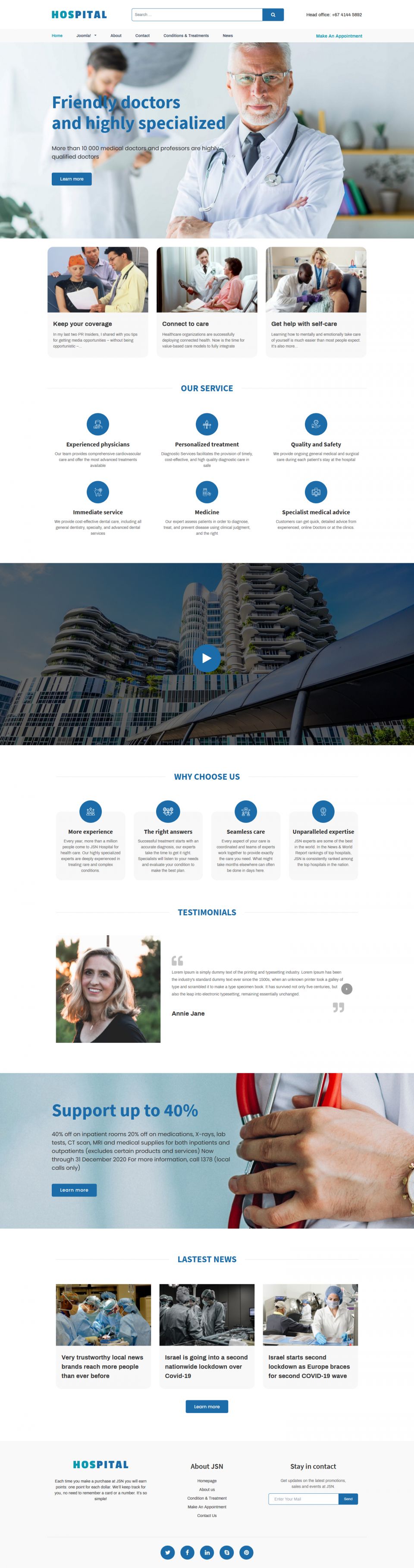 Joomla template JoomlaShine Hospital