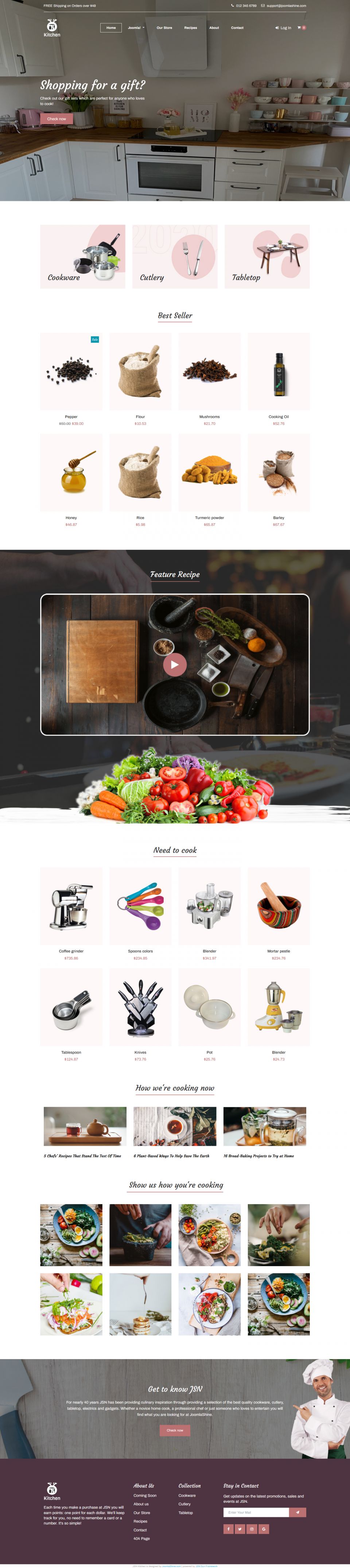 Template JoomlaShine Kitchen Joomla template JoomlaShine Kitchen