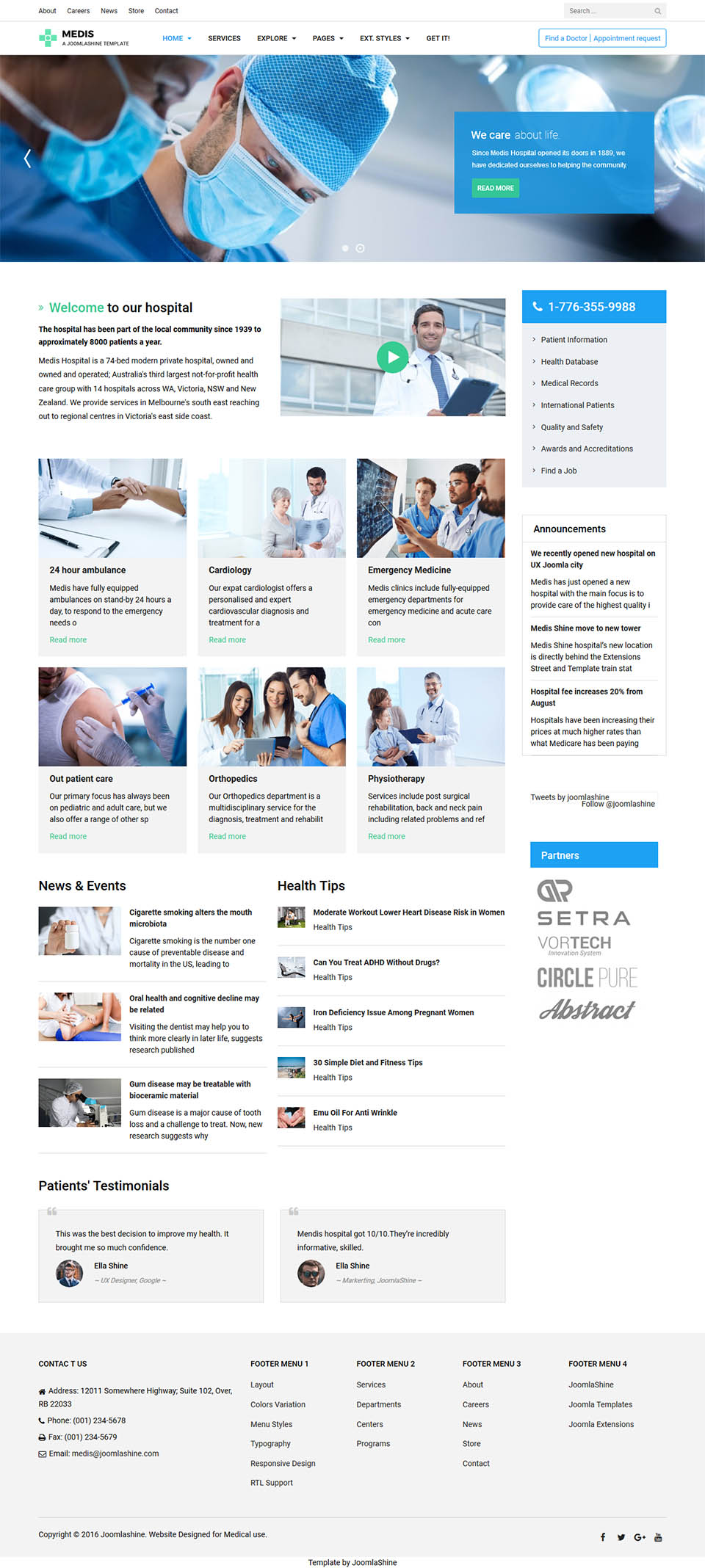 Template JoomlaShine Medis 2 Joomla template JoomlaShine Medis 2