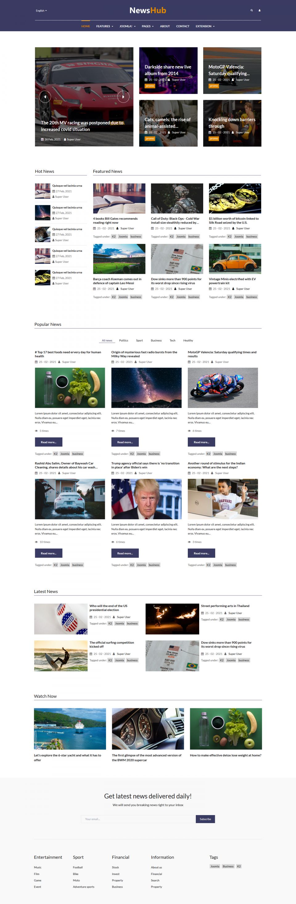 Template JoomlaShine NewsHub Joomla template JoomlaShine NewsHub