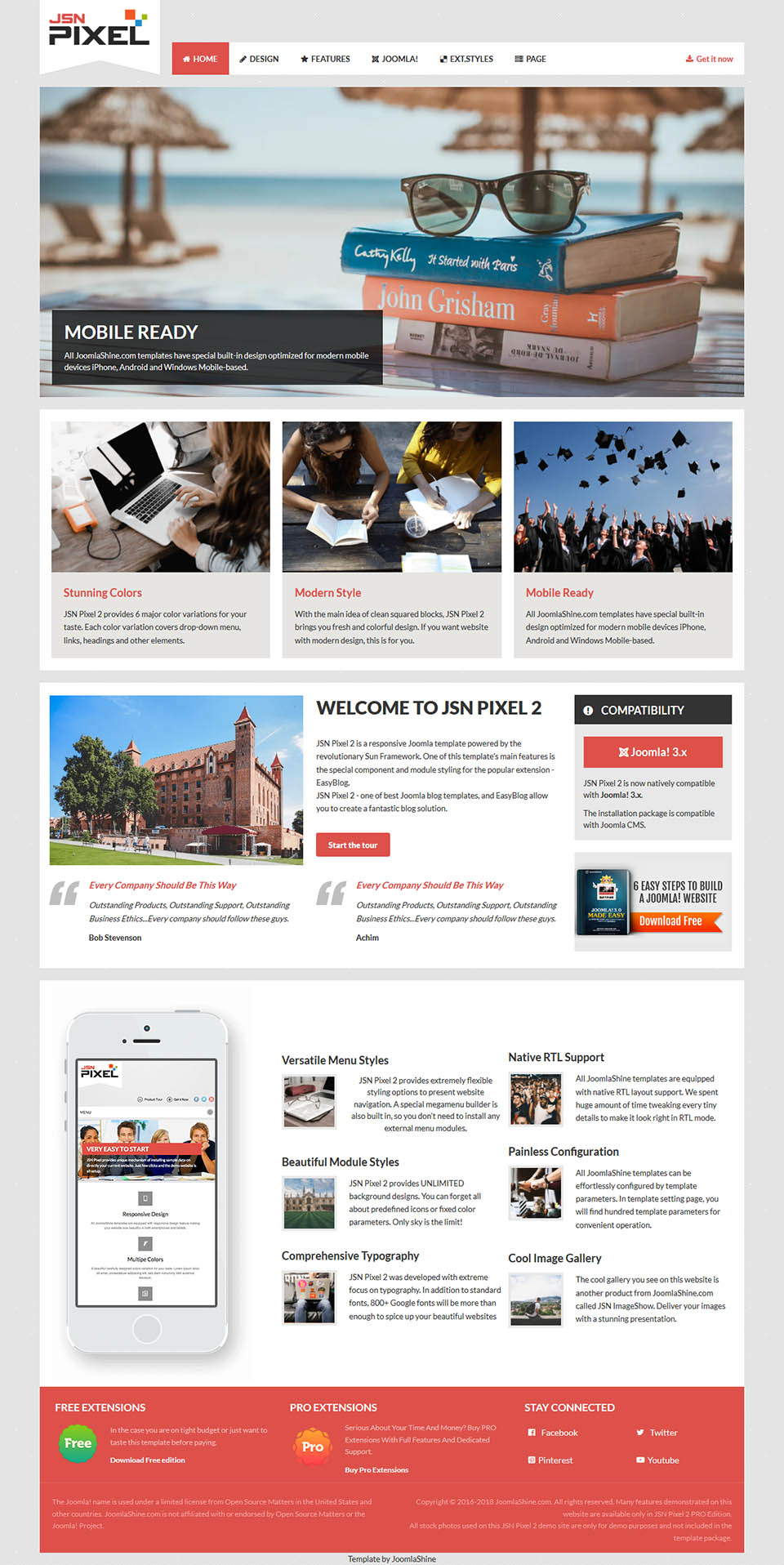 Joomla template JoomlaShine Pixel 2