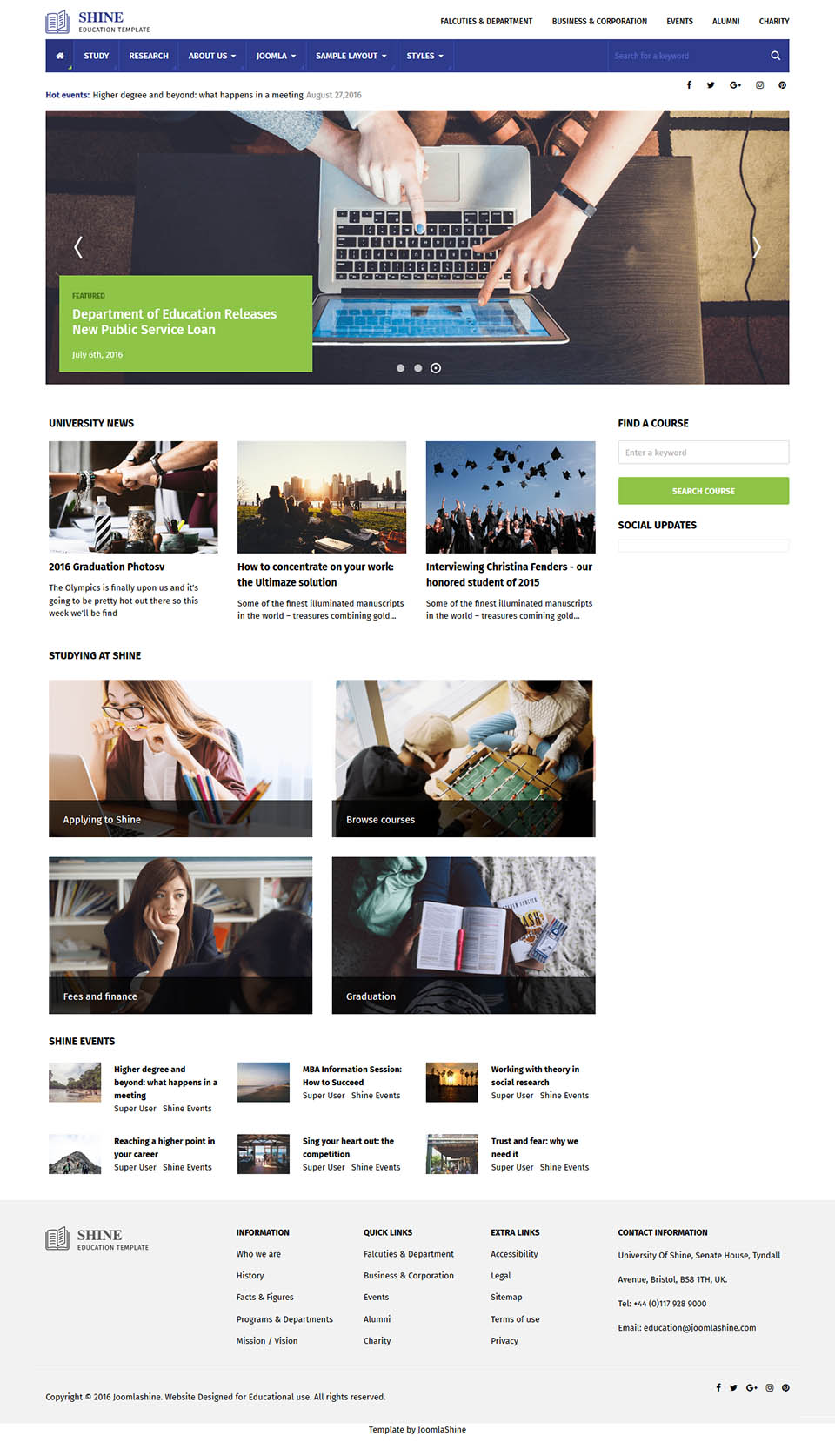 Template JoomlaShine Shine Education Joomla template JoomlaShine Shine Education