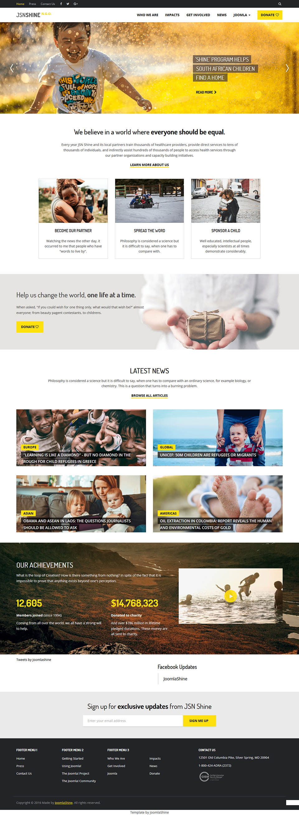 Template JoomlaShine Shine NGO Joomla template JoomlaShine Shine NGO