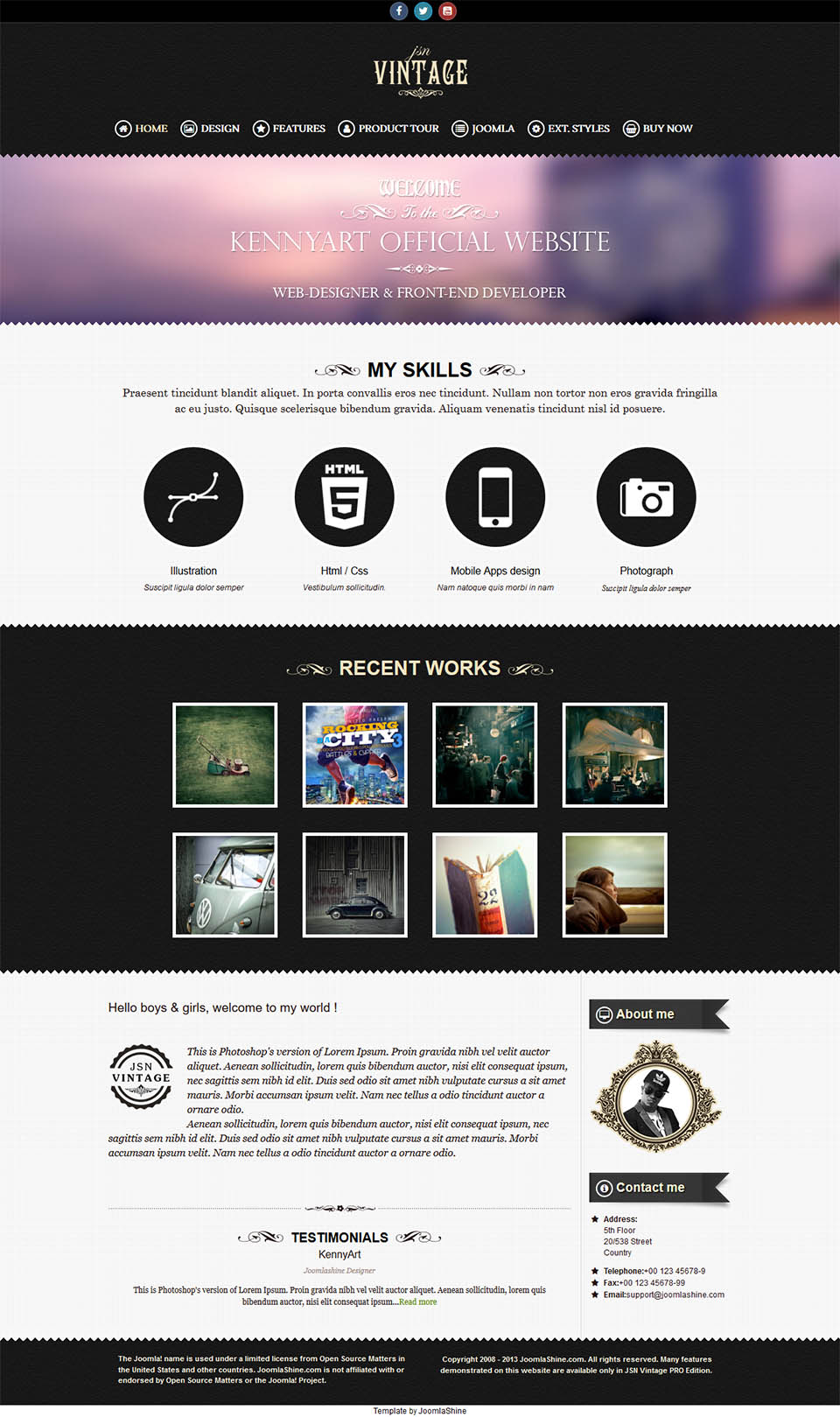 Template JoomlaShine Vintage 2 Joomla template JoomlaShine Vintage 2