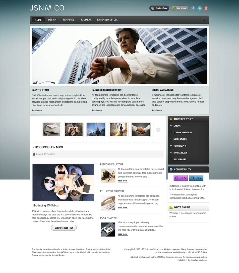 Joomla template JoomlaShine Mico