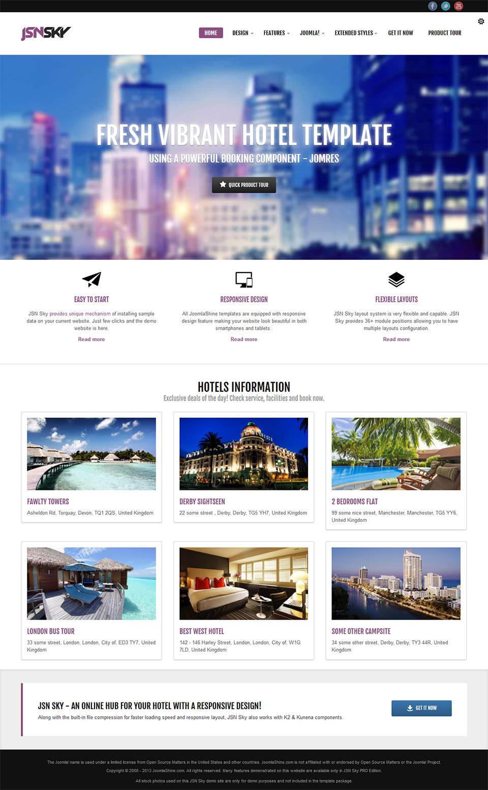 Template JoomlaShine Sky Joomla template JoomlaShine Sky