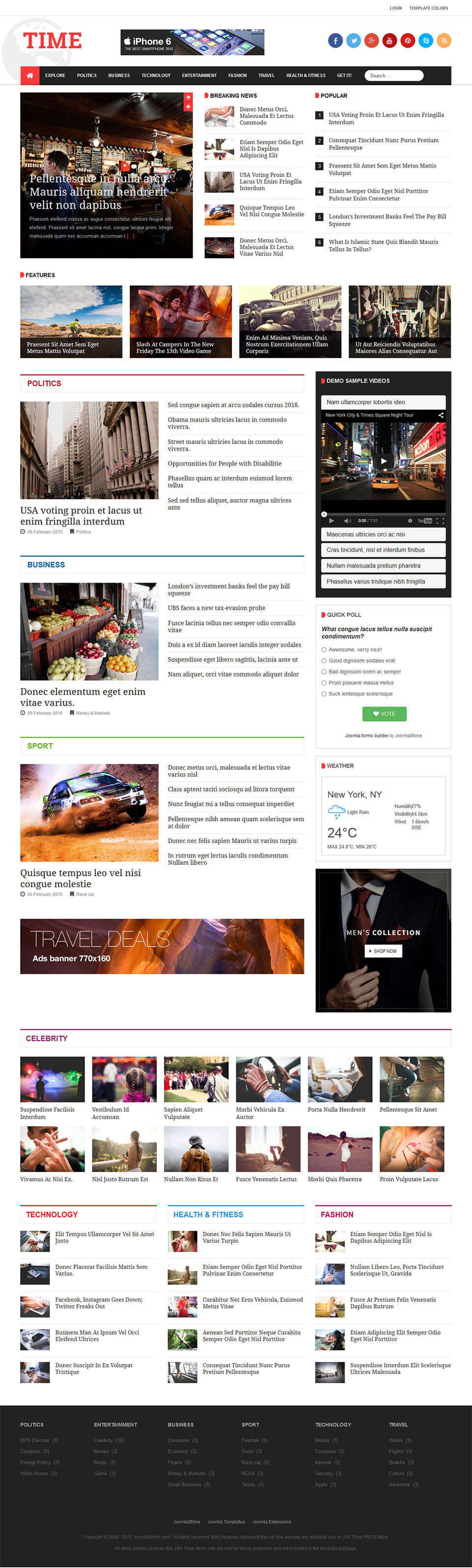 Joomla template JoomlaShine Time