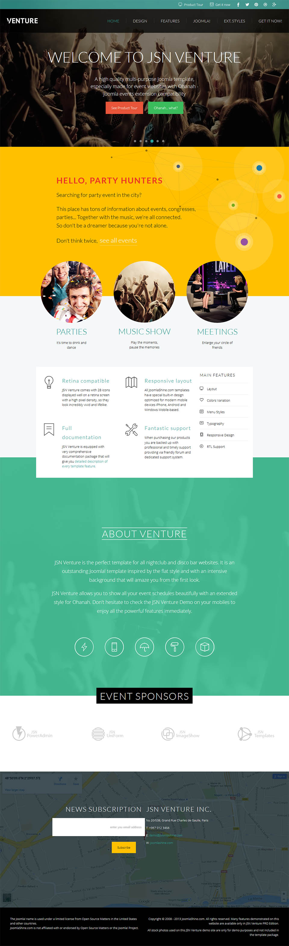 Template JoomlaShine Venture Joomla template JoomlaShine Venture