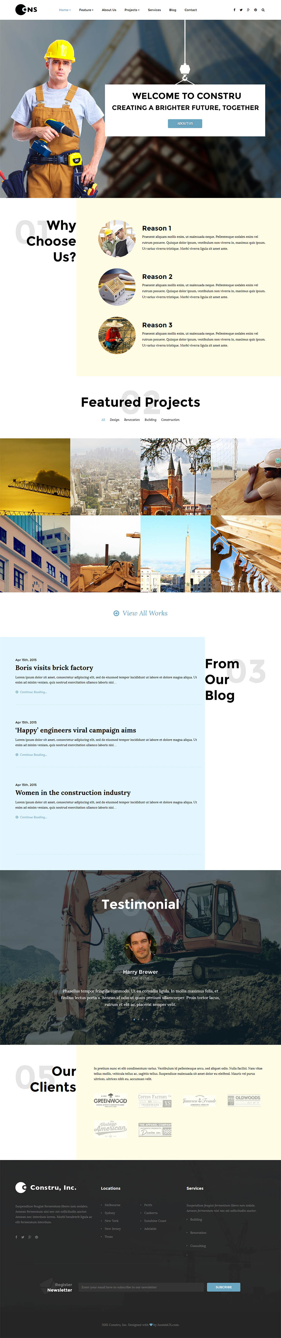 Template JoomlaUX Constru Joomla template JoomlaUX Constru