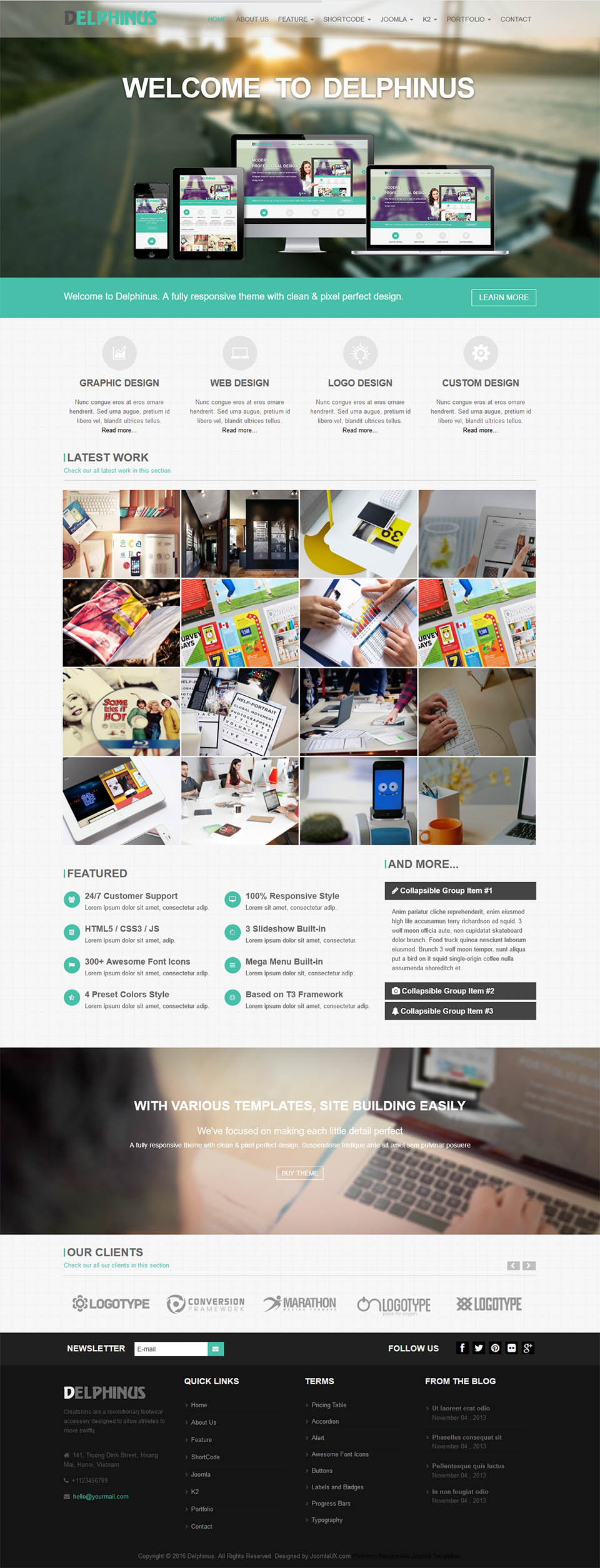 Template JoomlaUX Delphinus Joomla template JoomlaUX Delphinus