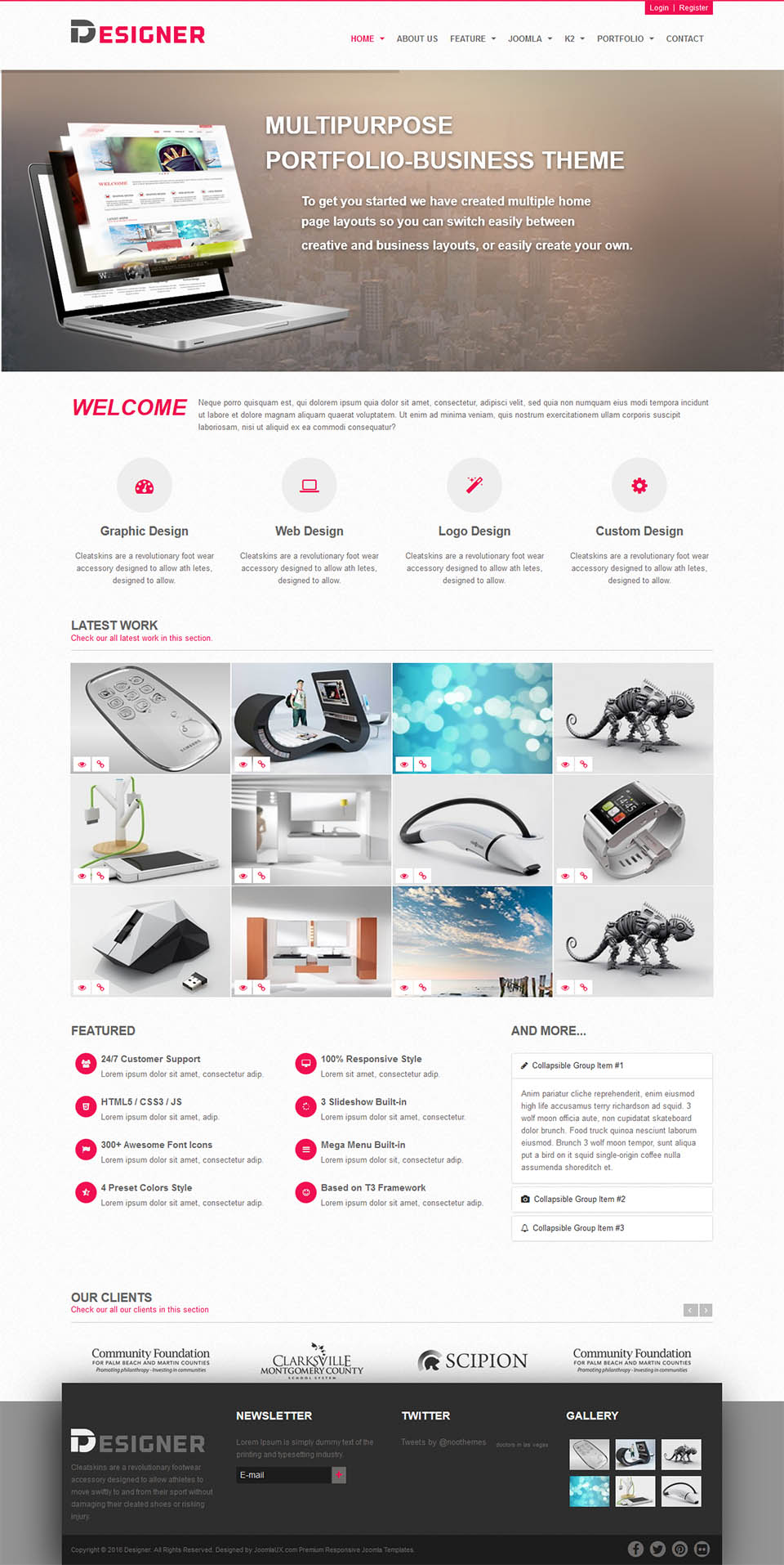 Template JoomlaUX Designer Joomla template JoomlaUX Designer