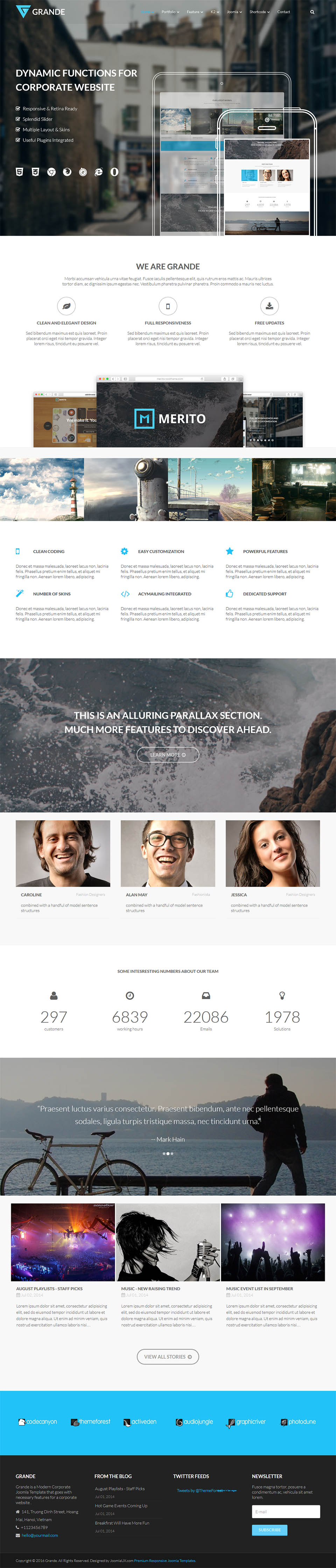 Template JoomlaUX Grande Joomla template JoomlaUX Grande