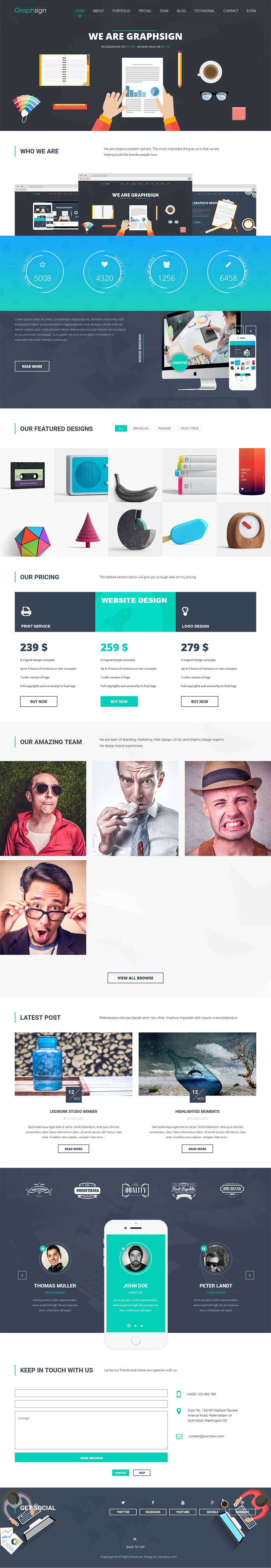 Template JoomlaUX Graphsign Joomla template JoomlaUX Graphsign