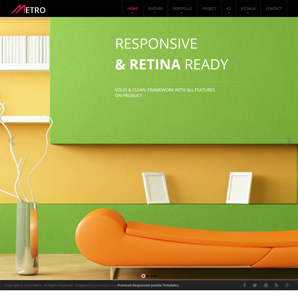 Template JoomlaUX Metro Joomla template JoomlaUX Metro