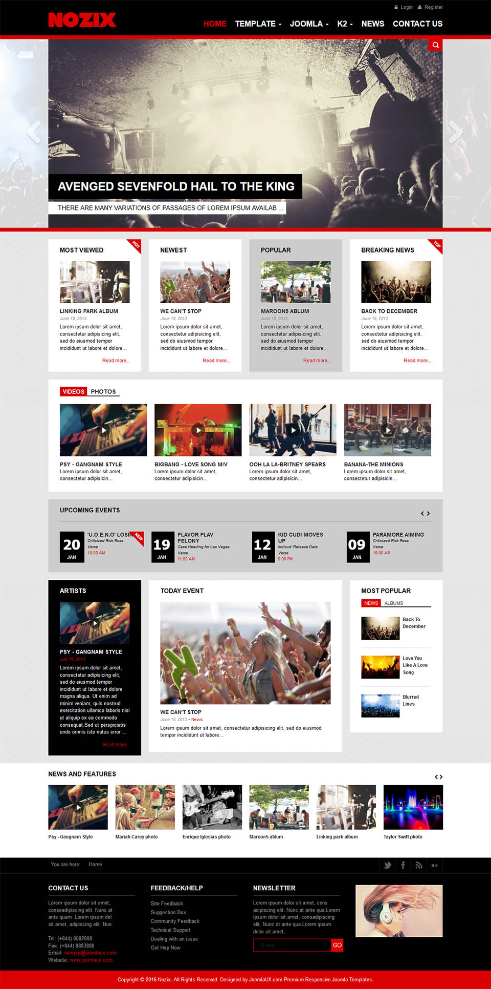 Template JoomlaUX Nozix Joomla template JoomlaUX Nozix
