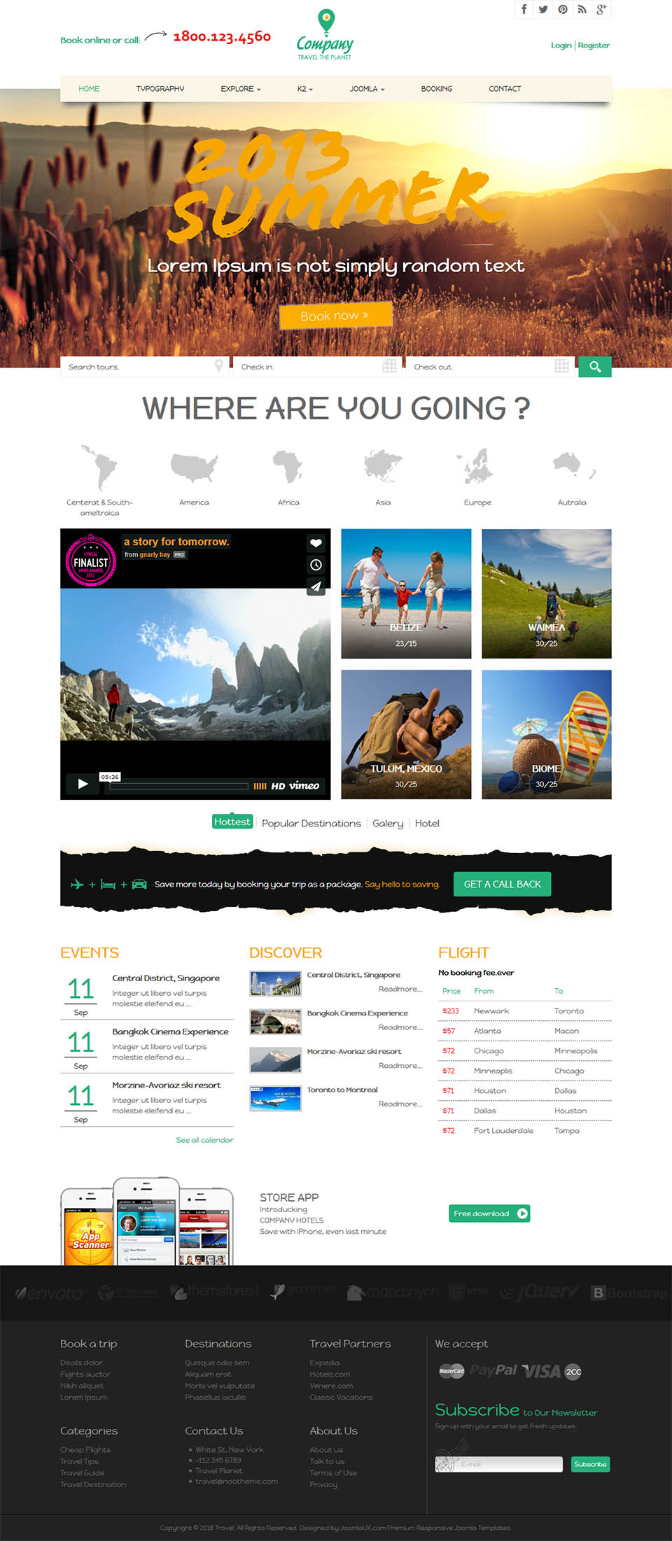 Template JoomlaUX Travel Joomla template JoomlaUX Travel