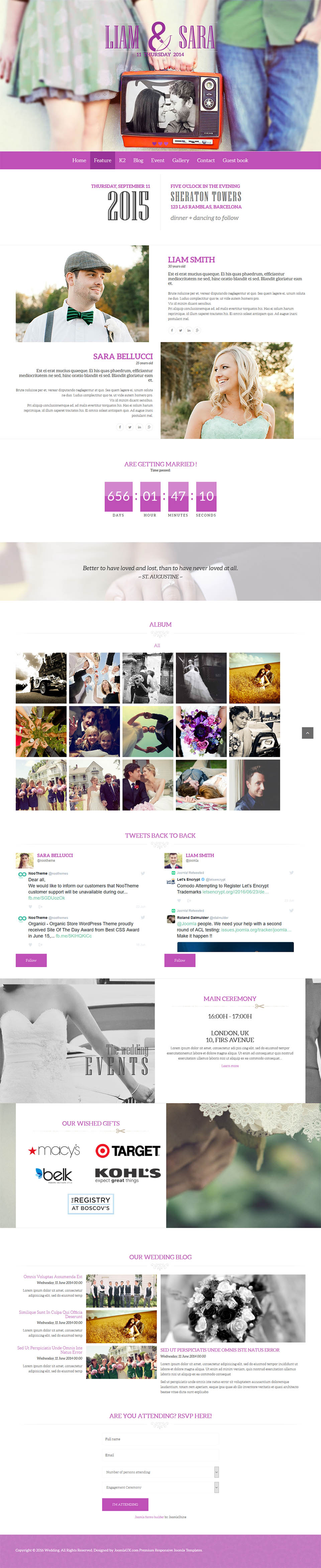 Template JoomlaUX Wedding Joomla template JoomlaUX Wedding