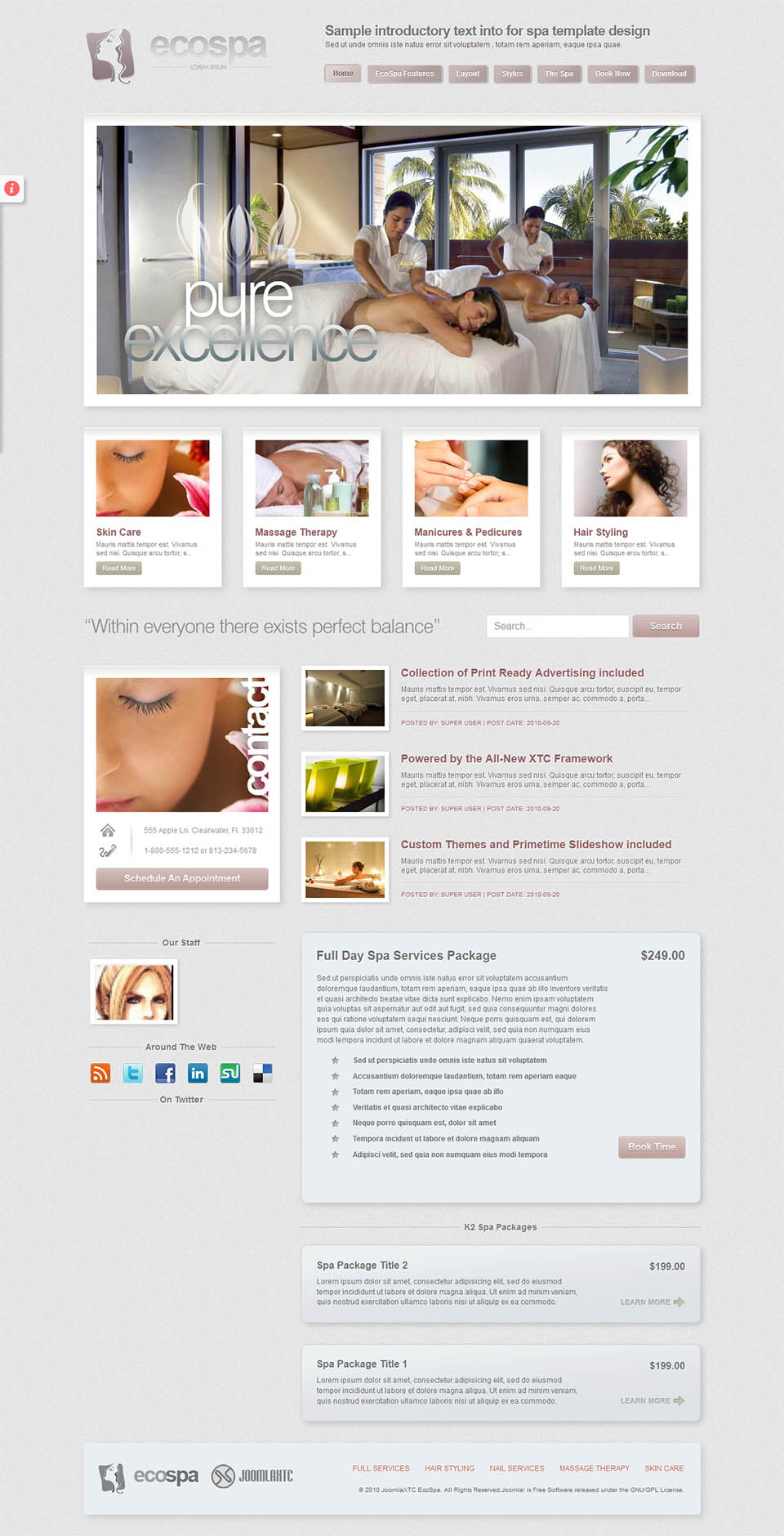 Joomla template JoomlaXTC EcoSpa