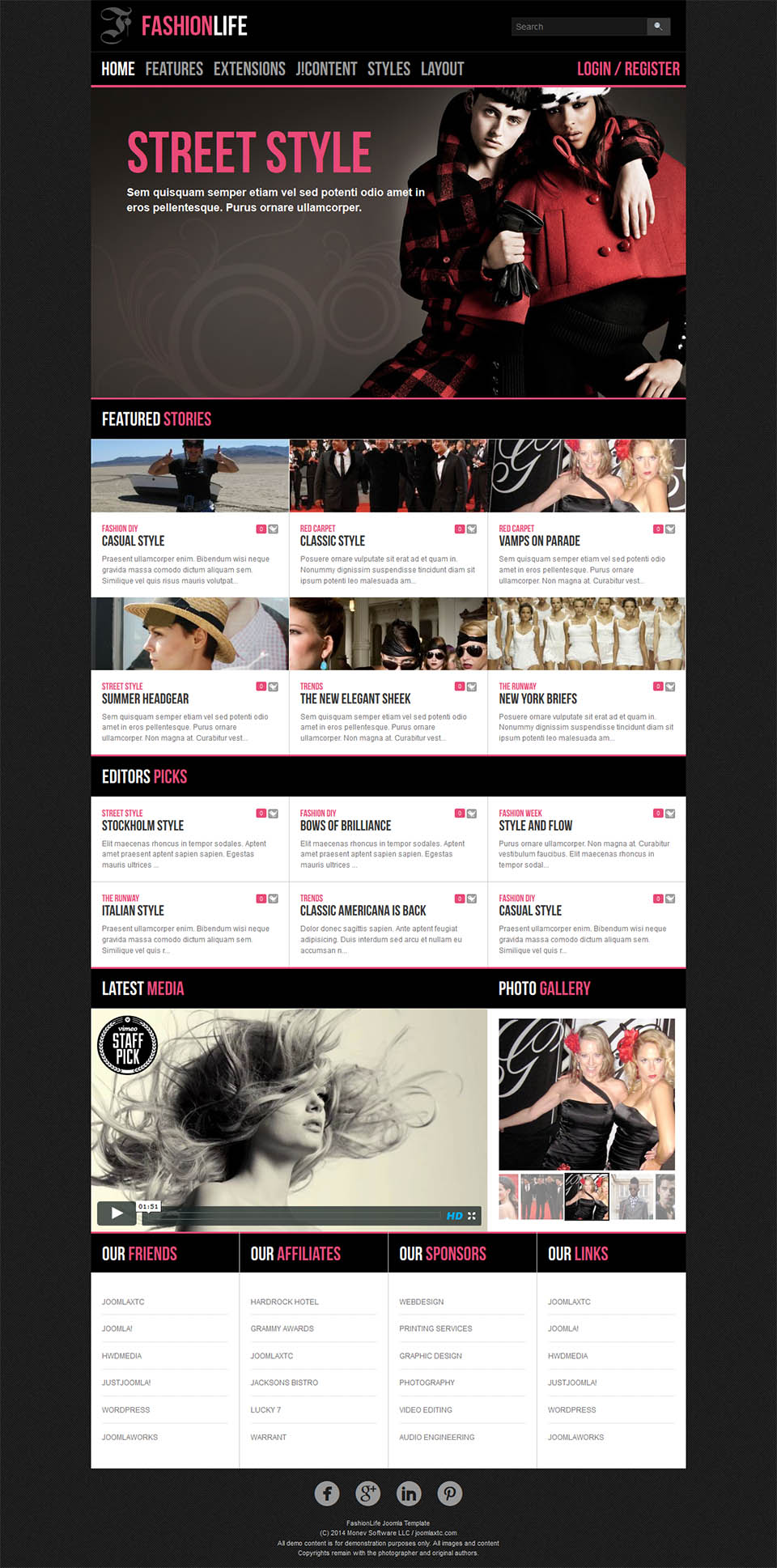 Template JoomlaXTC Fashion Life Joomla template JoomlaXTC Fashion Life