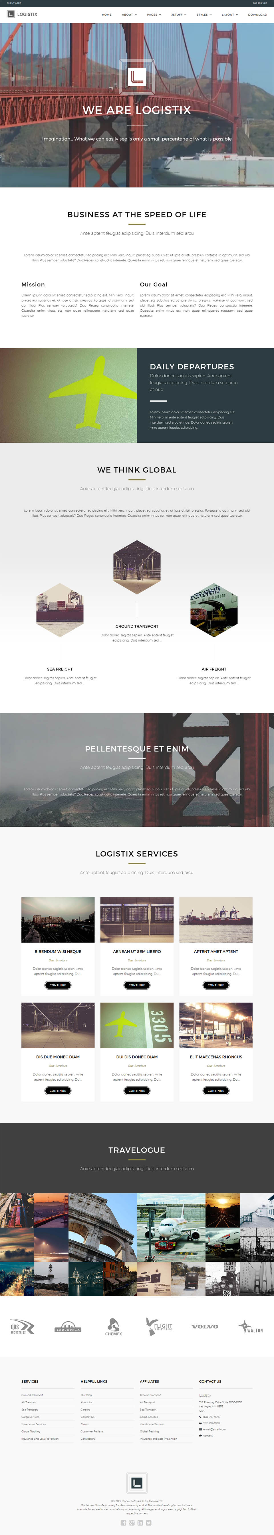 Template JoomlaXTC Logistix Joomla template JoomlaXTC Logistix