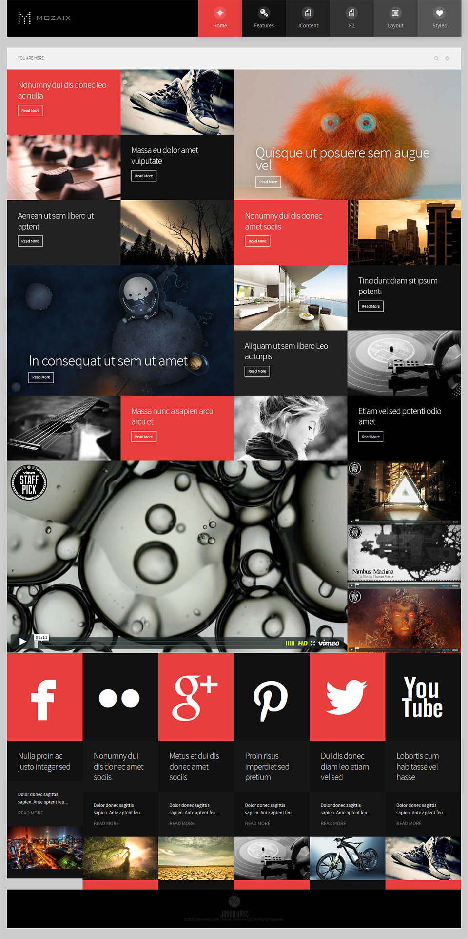 Template JoomlaXTC Mozaix Joomla template JoomlaXTC Mozaix