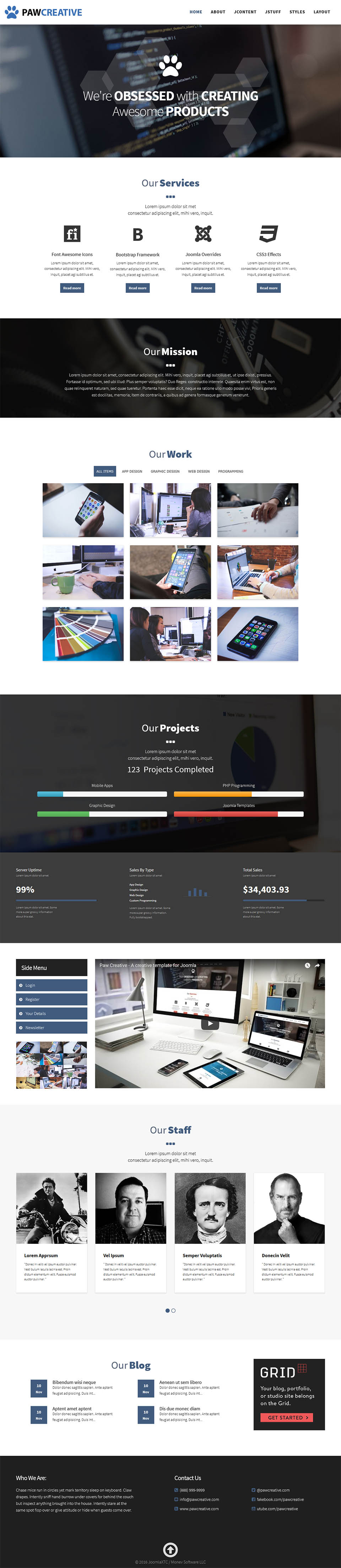 Template JoomlaXTC Paw Creative Joomla template JoomlaXTC Paw Creative